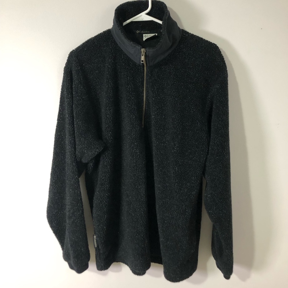 Columbia Charcoal Sherpa Fleece Quarter Zip-Up, Made in USA!